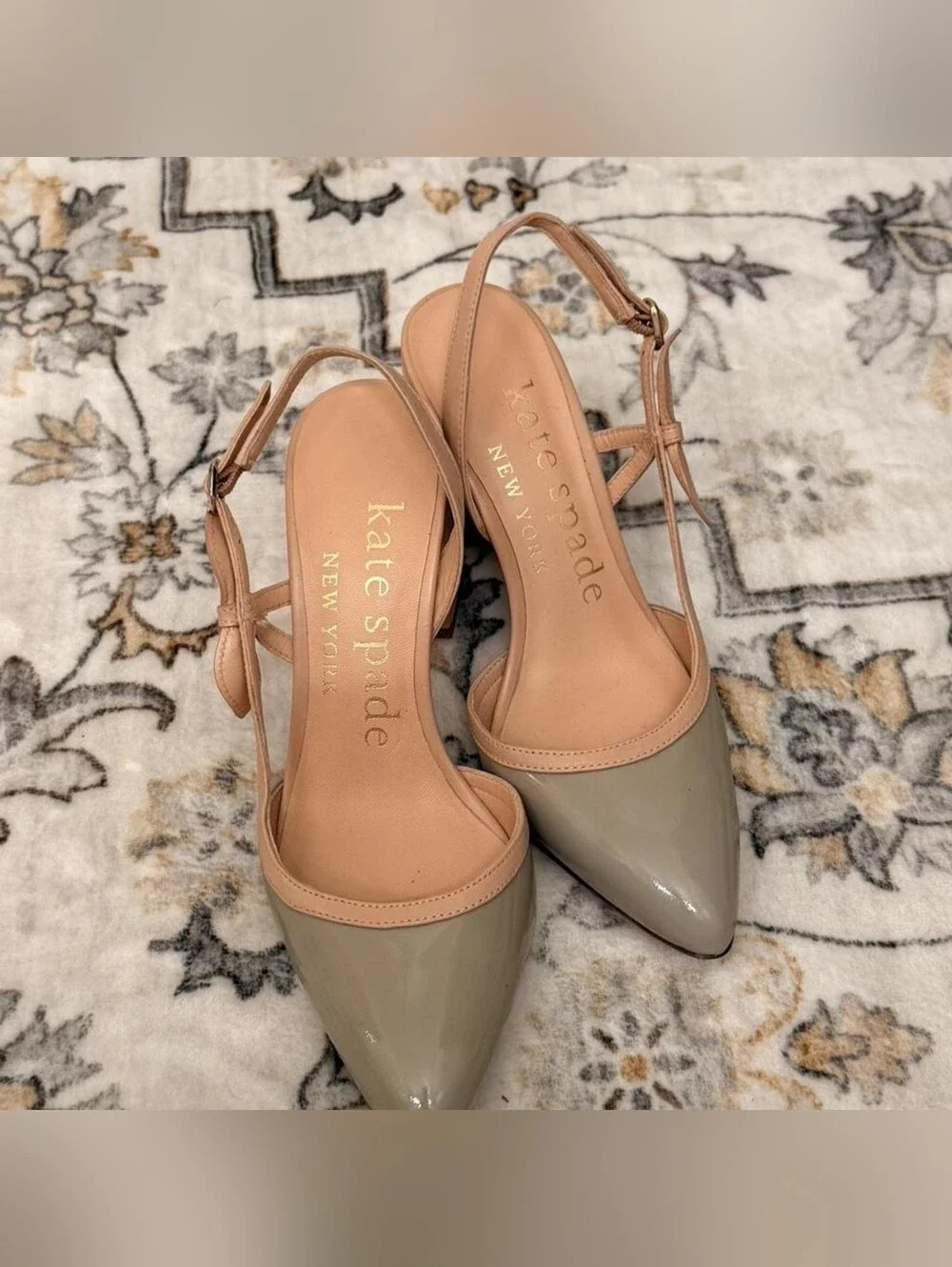 Kate Spade Two-Tone Pointed Toe Bow Heels